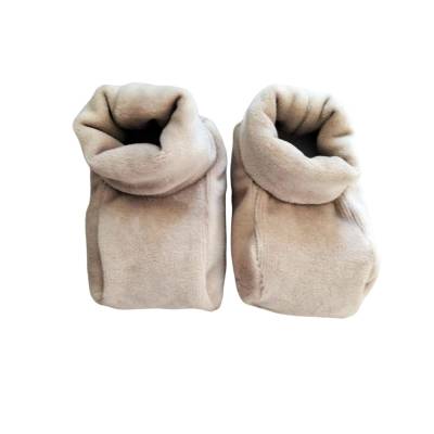 Tutina neonato ciniglia bianco, blu e tortora con scarpine  misura 1 mese - 