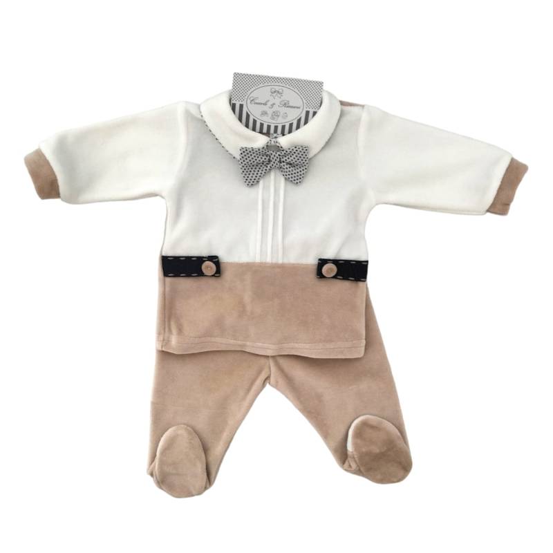 Corredino ciniglia Teto&Tatta bianco blu tortora - 