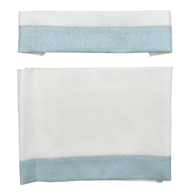 Coordinato nascita in ciniglia bianco latte verde acqua Teto&tatta - 