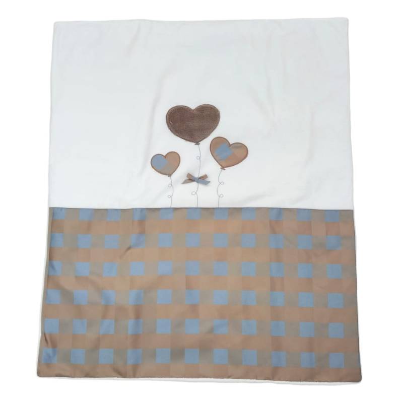 Coordinato nascita neonata in ciniglia bianco celeste nocciola Teto&Tatta - 