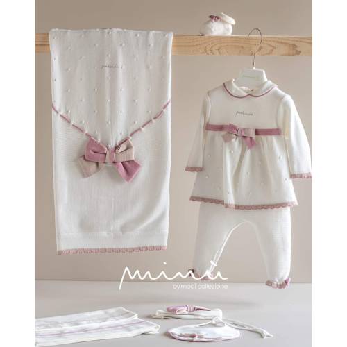 Decke aus elfenbeinfarbener Wollmischung 1 Monat - 