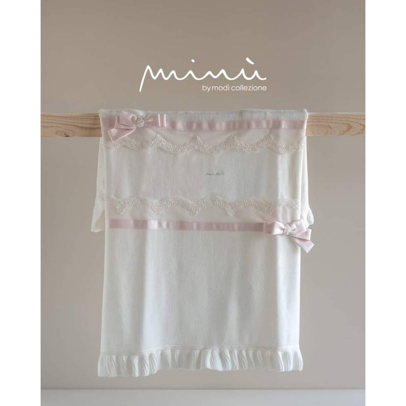 Roupa de bebé recém-nascido em lã pura rosa Ninnaoh tamanho 1 mês - 