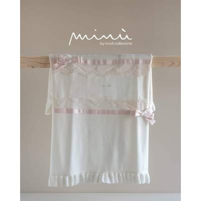 Newborn baby girl outfit in pure wool pink Ninnaoh size 1 month - 