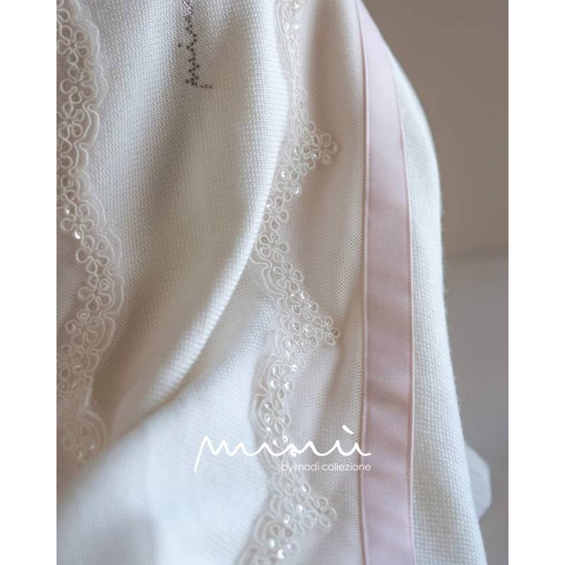 Roupa de bebé recém-nascido em lã pura rosa Ninnaoh tamanho 1 mês - 