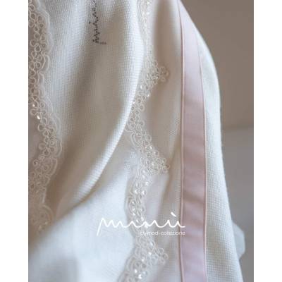 Roupa de bebé recém-nascido em lã pura rosa Ninnaoh tamanho 1 mês - 