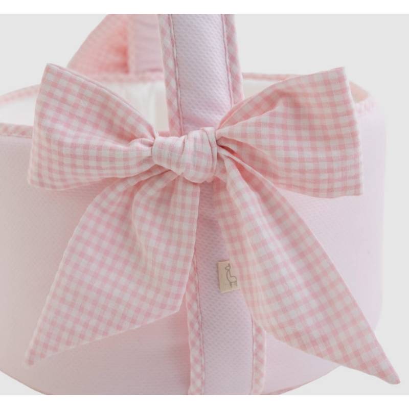 Panier de toilette rose bébé - 