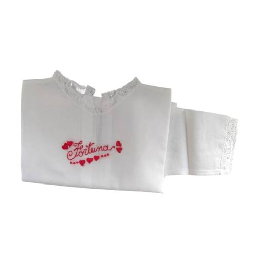 Unisex baby good luck blouse with hand embroidery - 