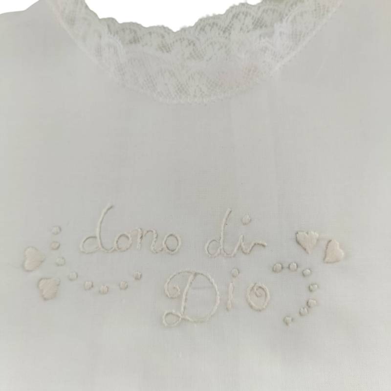 Camicina dono di Dio bianca a manica lunga - 