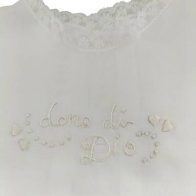 Camicina dono di Dio bianca a manica lunga - 