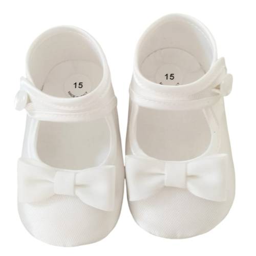 Elégants chaussons de baptême blanc laiteux Minù taille 17 et 18 -  2