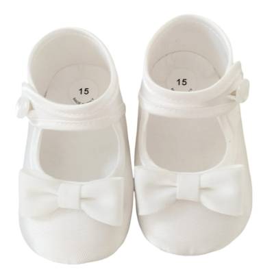 Elegant milk-white christening slippers Minù size 17 and 18 - 
