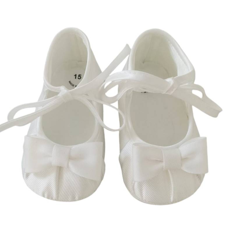 Scarpina battesimo neonata bianca misura 15 - 
