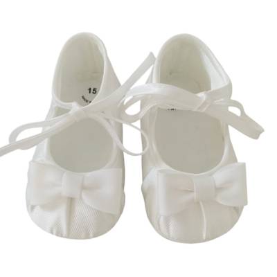 White newborn christening slipper size 15 - 