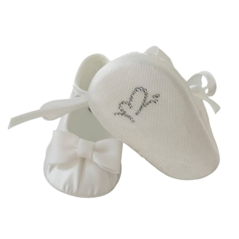 White newborn christening slipper size 15 - 