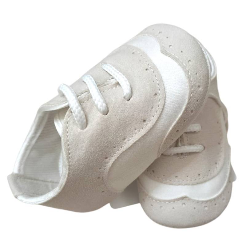 Cream velour baby cradle shoe size 16 - 