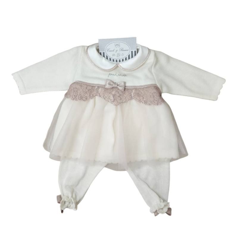 Newborn girl's outfit in chenille Minù - 
