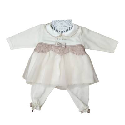 Outfit für neugeborenes Mädchen aus Chenille Minù - 