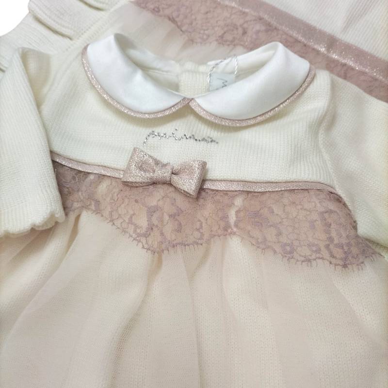 Newborn girl's outfit in chenille Minù - 