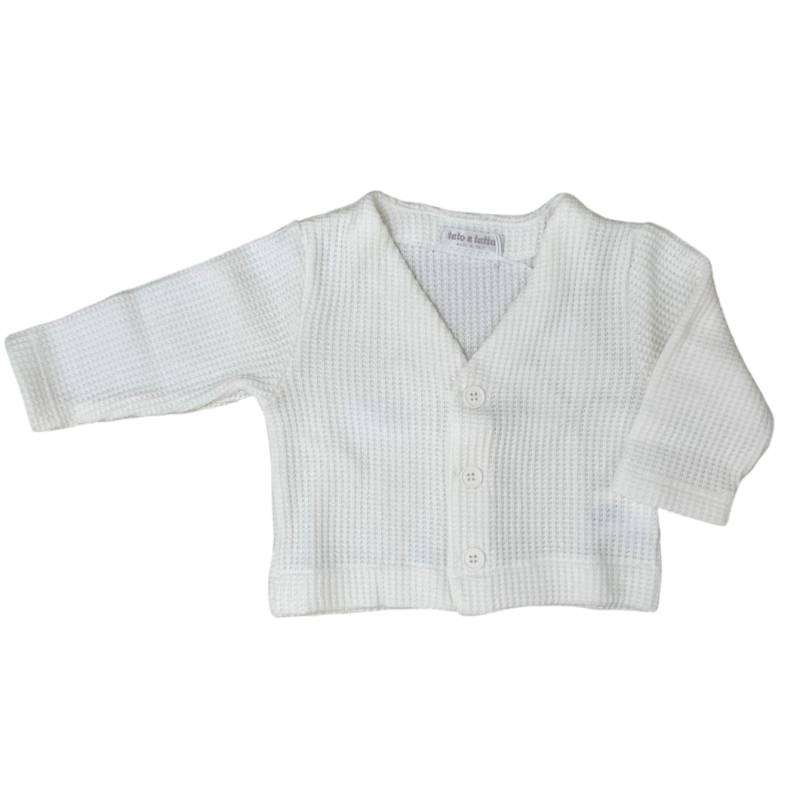 Giacchino bimbo color latte  in maglia calda - 