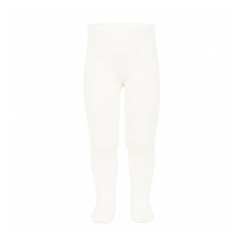 Leotardos básicos de punto afeitado de algodón cálido crema -