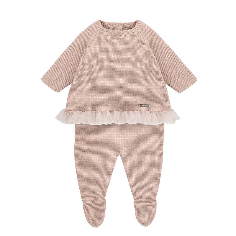 Ensemble 2 pièces pour nouveau-né en coton rose Condor -