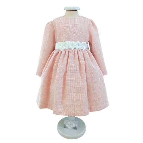 Elegant dress baby girl 12 months Barcellino pink - 