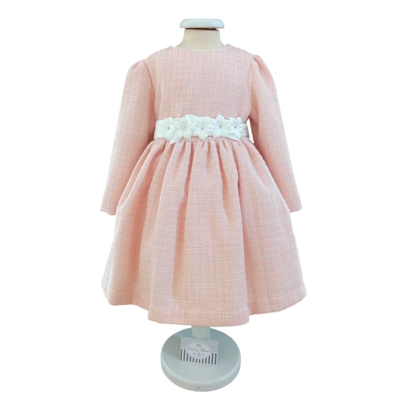 Elegant dress baby girl 12 months Barcellino pink - 