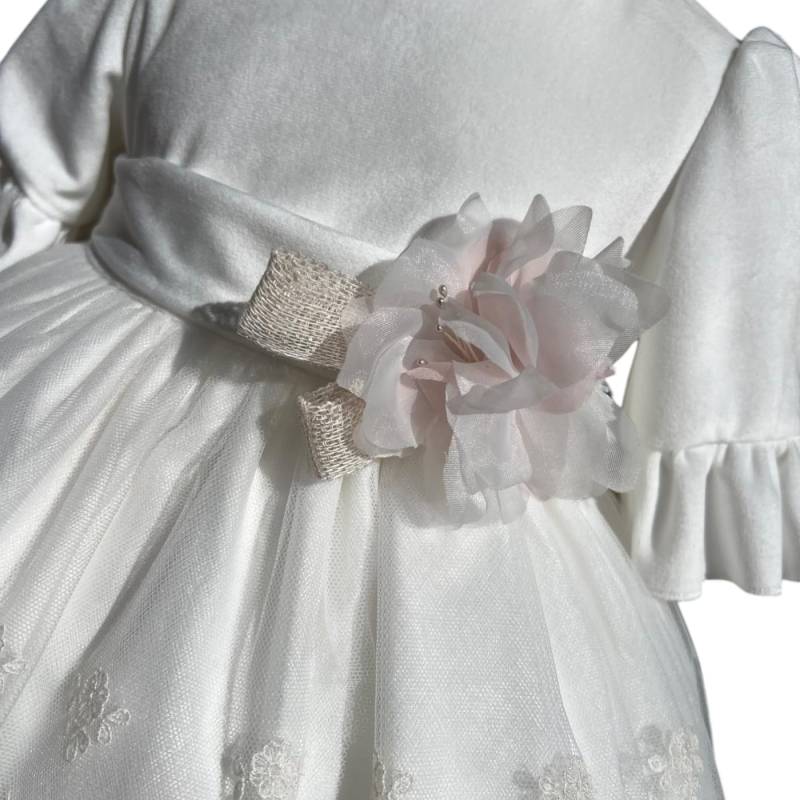 Robe de cérémonie de baptême pour fille Minù avec bandeau - 