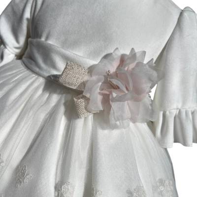 Vestido de ceremonia de bautizo de niña Minù con banda - 
