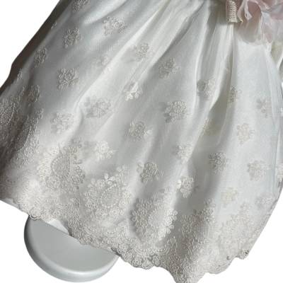 Taufkleid für Mädchen Minù mit Band - 