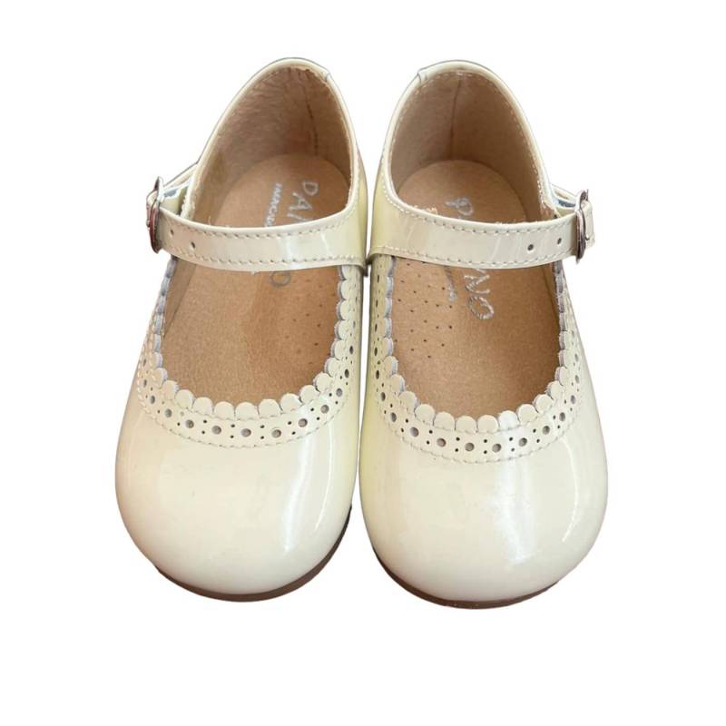 Cremefarbene Ballerina-Pantoffeln für Mädchen, Größe 20 und 21 - 