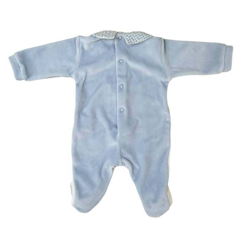 Corredino neonato in ciniglia con coprifasce misura 1 mese completo di tutto - 