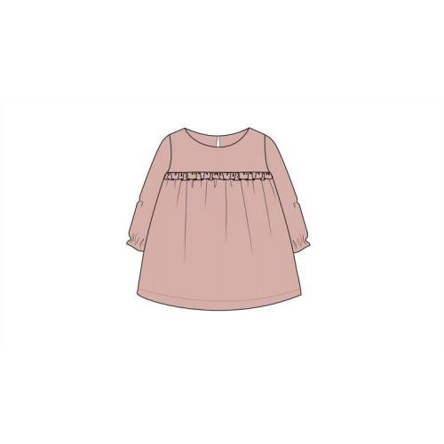 Robe en velours rose Ml 0/1m - 9/12m