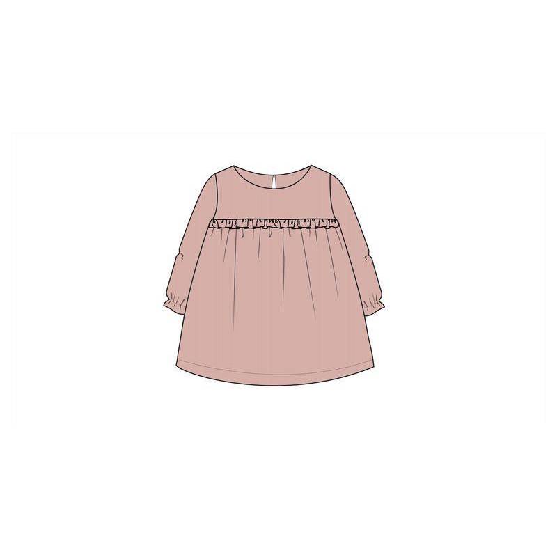 Pink Velvet Dress Ml 0/1m - 9/12m