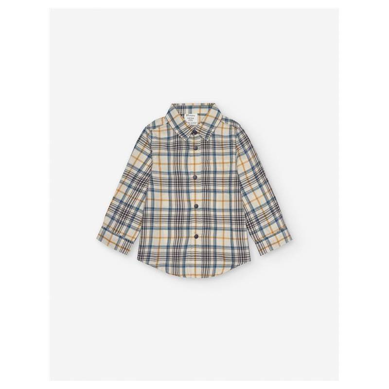 Camisa Ls Twill, Beige claro, 24/36m