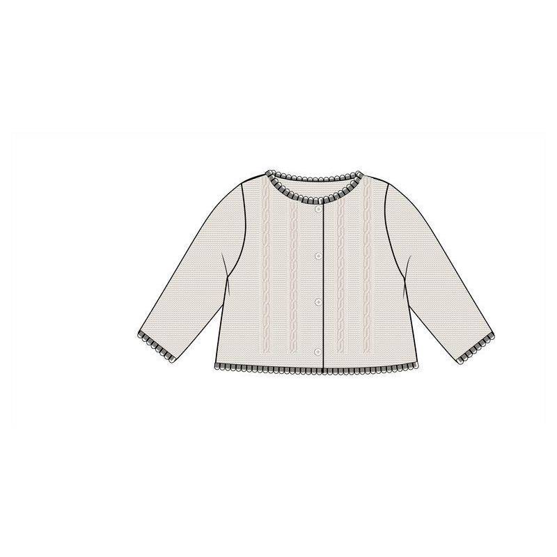 Casaco de malha branco 0/1m -