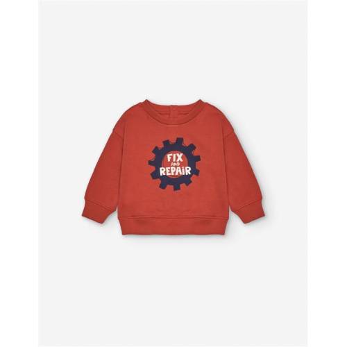 Sweat-shirt en laine polaire, orange foncé, 24/36m