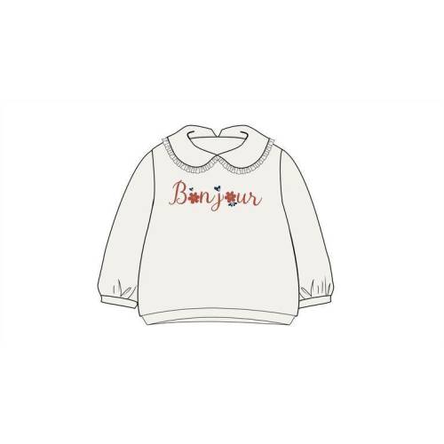Sweat en laine polaire, blanc, 9/12m