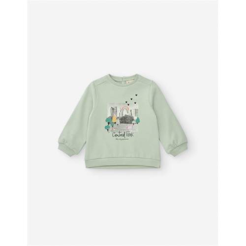 Fleece Sweatshirt, Aqua Green, 24/36m