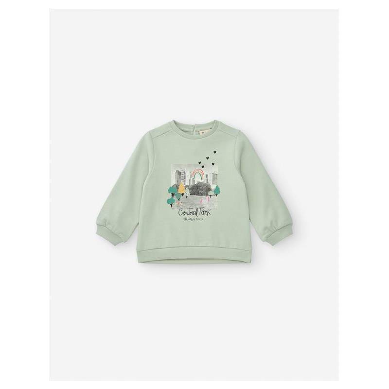 Fleece Sweatshirt, Aqua Green, 24/36m