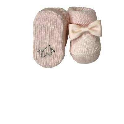 Elegant pink cotton newborn outfit 1 month Minù - 