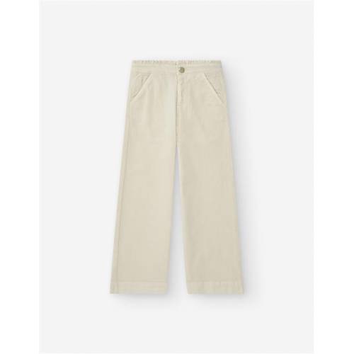 Pantalon en velours côtelé blanc 3/4-13/