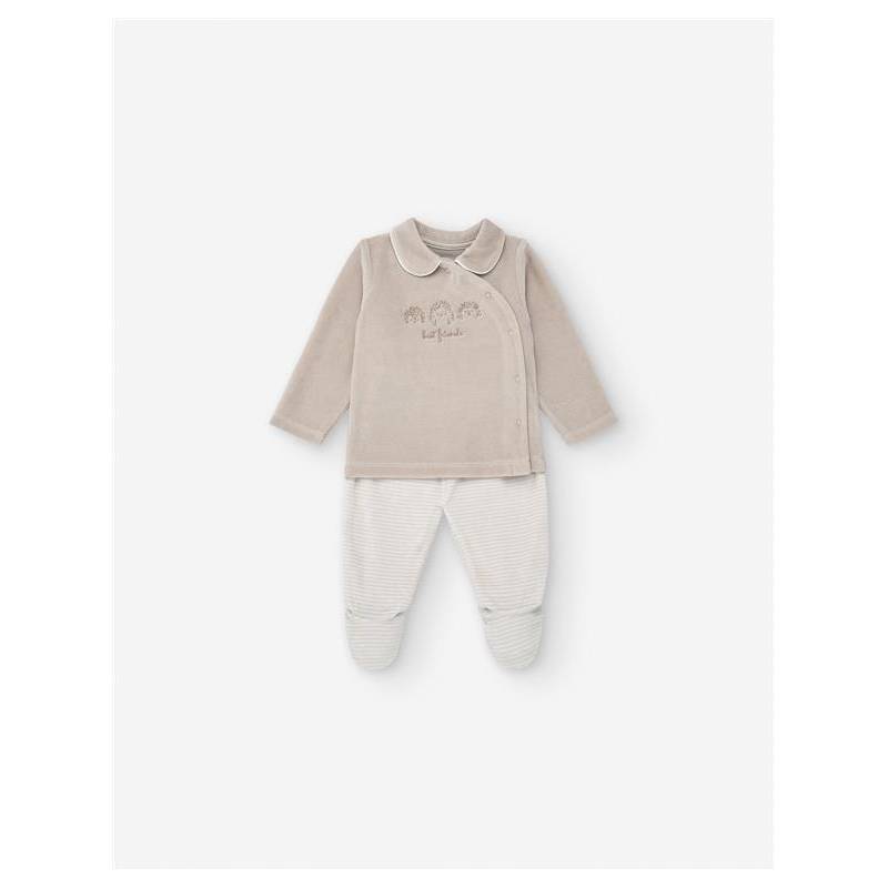 Pyjama Velluto Grigio Chiaro 0/0m - 6/9m