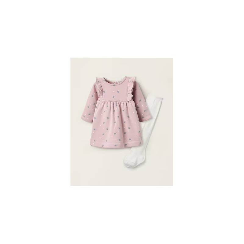 Pink Dress Tights Set 0/1m - 9/12m