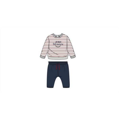 Ensemble pull-over pantalon, blanc, 9/12m
