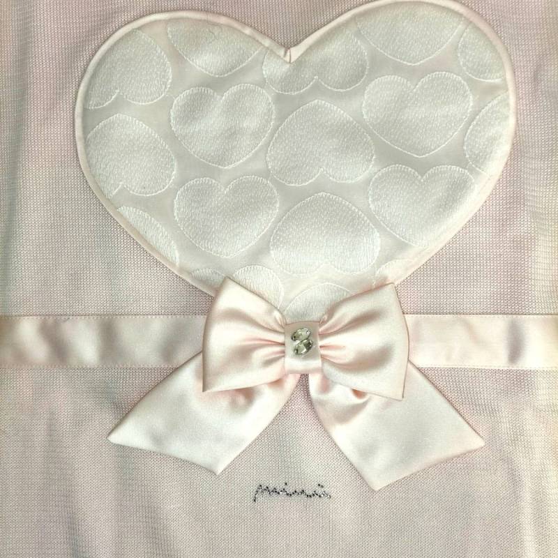 Elegant pink cotton newborn outfit 1 month Minù - 