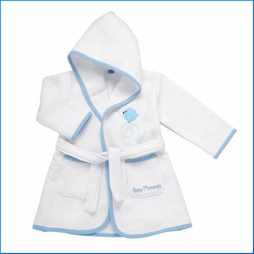 Hellblauer Piquet Bademantel 12m+