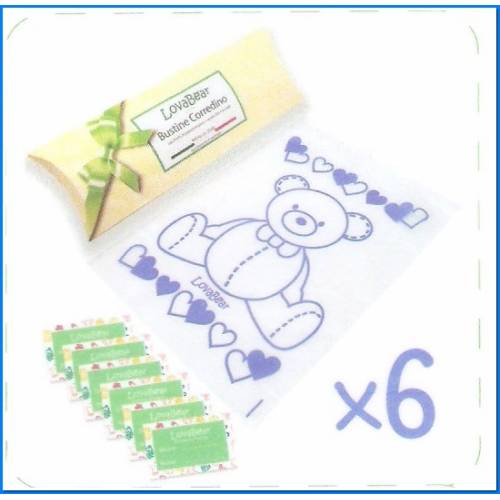 Bustine Corredino Orso Blu Pz 6