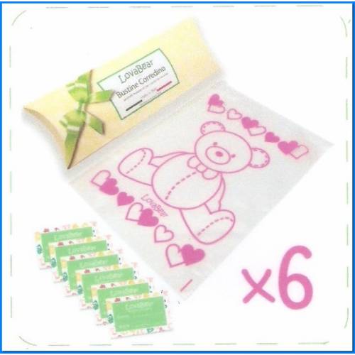 Enveloppes Teddy Bear Rose Pcs 6