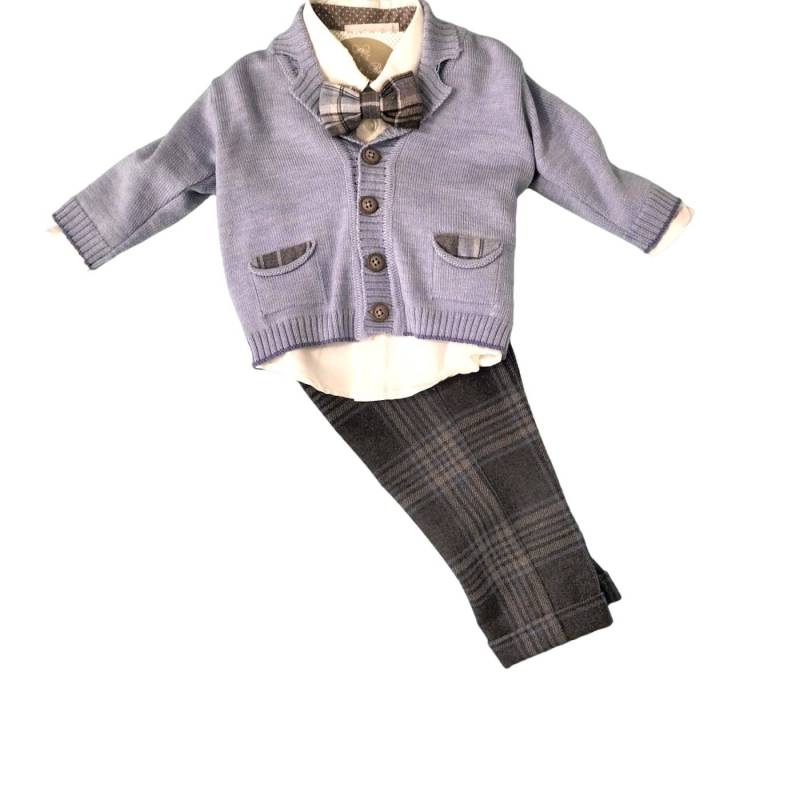 Elegante traje de bebé recién nacido talla 6 meses ceremonia de bautizo Minù - 